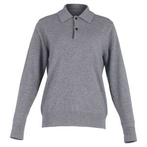 Mr. P. Long Sleeve Polo Shirt in Grey Cashmere